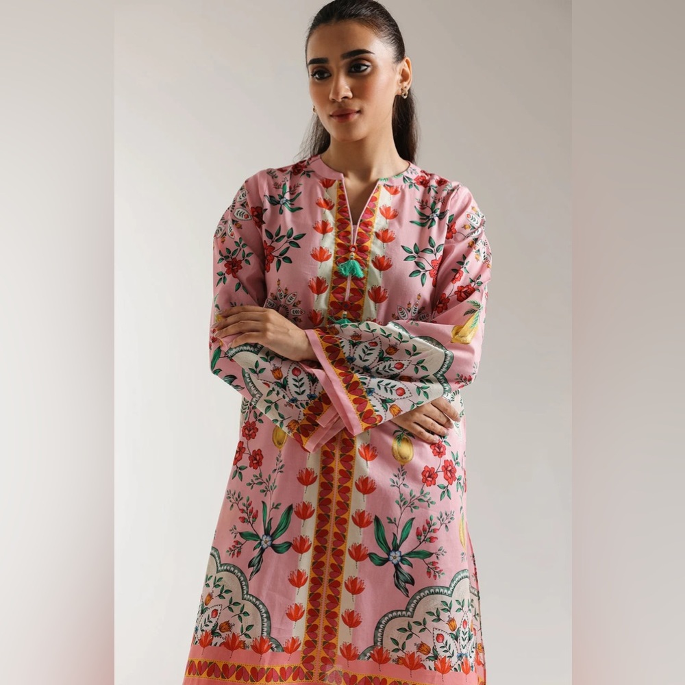 ETHNC PAKISTANI DESIGNER PRINTED SUIT - Picture 4 of 8